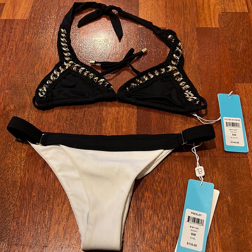 Beach Bunny black and white swimsuit. New with tags